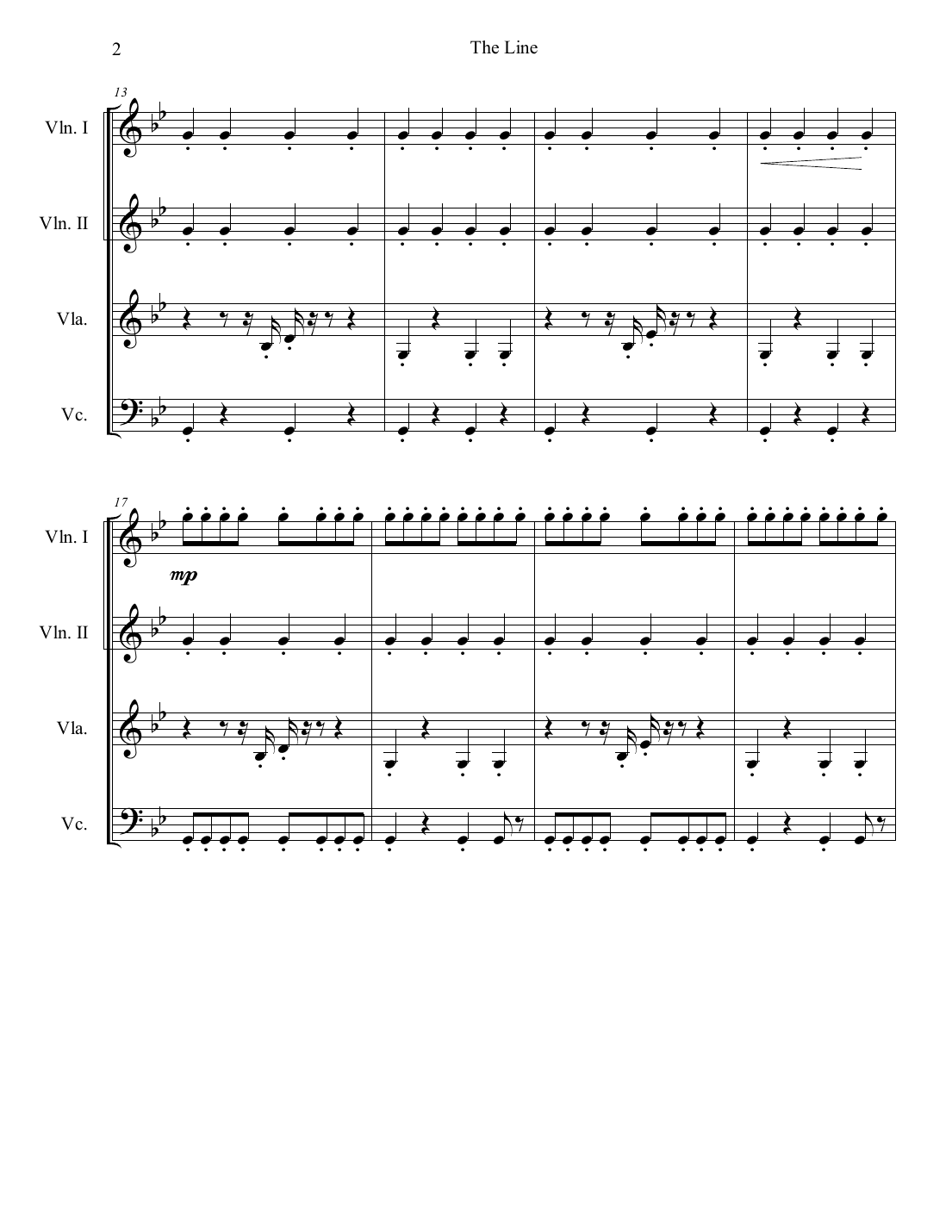 The Line, conductor's score, page 2 of 12