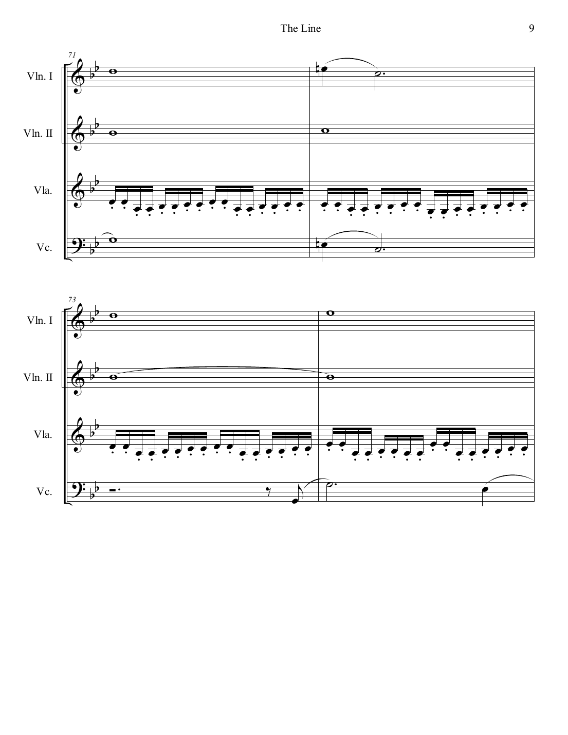 The Line, conductor's score, page 9 of 12