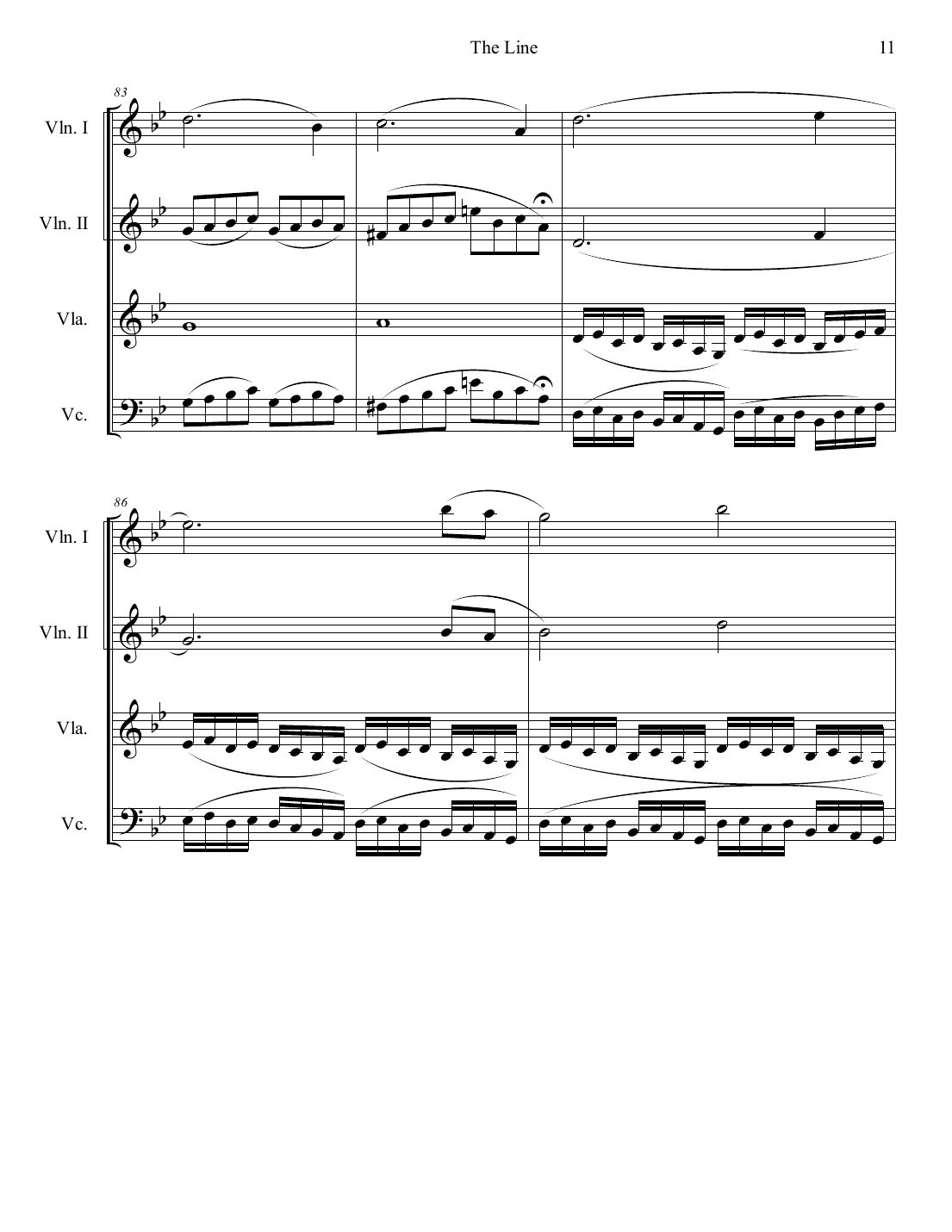 The Line, conductor's score, page 11 of 12